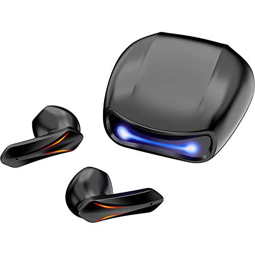 게이밍 무선 이어폰, 이어버드, 3D 터치 블루투스 5.2 in-Ear 게임 이어폰 마이크,마이크로폰 40ms 로우 레이턴시 IPX7 Waterproof，with Breathing 라이트, 360°Stereo 사운드&  딥 베이스 블루투스 게이밍 이어폰, 이어버드