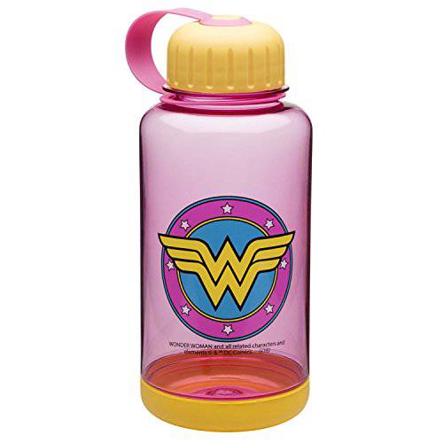 Zak Designs  리유저블, 재사용 Wonder Woman 그래픽 and 그립 밴드 물병, 워터보틀, 24 oz, 다양한색