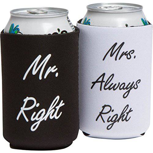 Funny 웨딩 선물 - Mr. 오른쪽 and Mrs. Always 오른쪽 Novelty Can 쿨러 - Engagement 선물 or 기념일 선물 Newlyweds or 커플