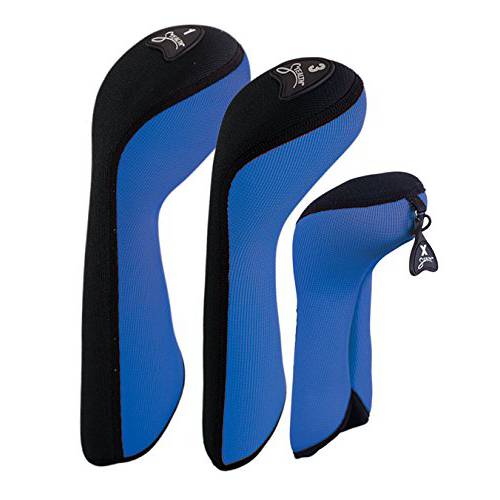 Stealth Club Covers 1-3-X Set Includes Driver 460cc Fairway 3 and Fairway with ID Tags X-7-9 (Set of 3), Royal Blue/Black