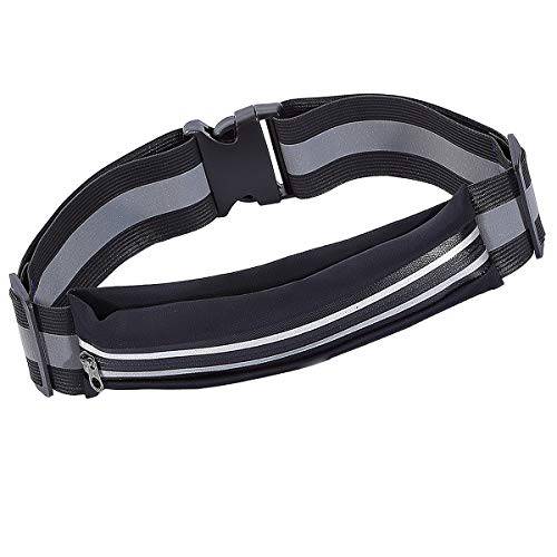 Reflective Belt,DOURR Runners Belt,Slim Fanny Pack Sweat-Proof Running Belt Adjustable Elastic Safety Sash