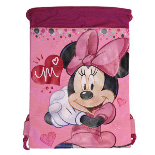 핑크 미니 마우스 스트링 배낭 - 대형 드로잉 가방