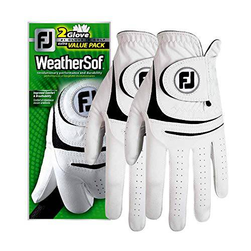 New 2017 FootJoy WeatherSof Mens Golf Gloves (2 Pack) (Small, Worn on Left Hand)