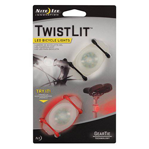 Nite Ize TwistLit LED 자전거 라이트 만능 부착식, 자전거 세이프티,안전 라이트, 2 팩, 레드 And 화이트 LED’s