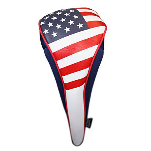 Majek USA Patriot 골프 지퍼 헤드 커버 3 Fairway 우드 Headcover 네오프렌 스타일 Patriotic