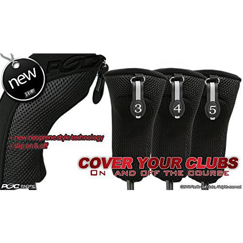 블랙 모든 하이브리드 Headcover 세트 3 4 5 골프 Club 커버 헤드 커버 네오프렌 매쉬 Complete