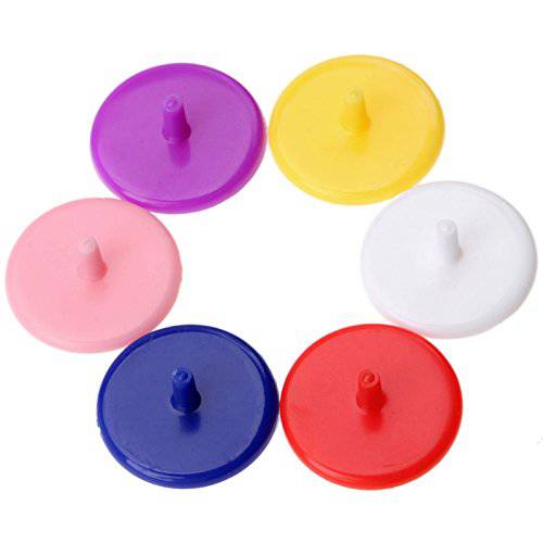 100pcs Golf Position Marker Flat Round Plastic Golf Ball Multicolor Markers Mark(Radom Color,Same Color in One Package)