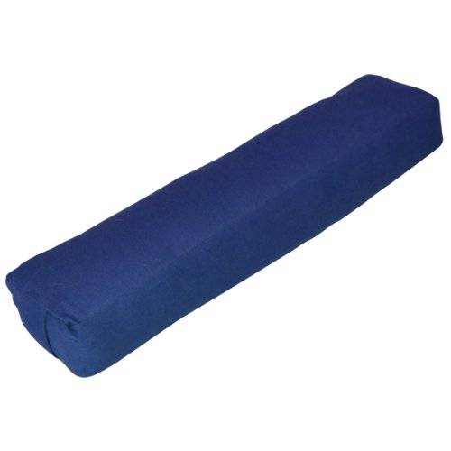 YogaDirect Pranayama Cotton Yoga Bolster, Blue