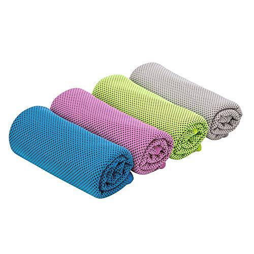 CC CAIHONG Cooling Towels 4 Pack for Sports, Microfiber Multi-Purpose Ice Towels for Workout, Fitness, Gym, Yoga, Running, Camping, Hiking, Pilates, Travel & More Activities