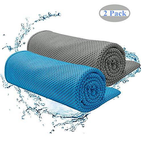 O’YA Cooling Towel (40x12), Soft Breathable Ice Towel, Microfiber Towel, Chilling Neck Wrap for Sports, Gym, Fitness, Running, Hiking, Yoga, Travel, Camping, Workout. 2 Pack