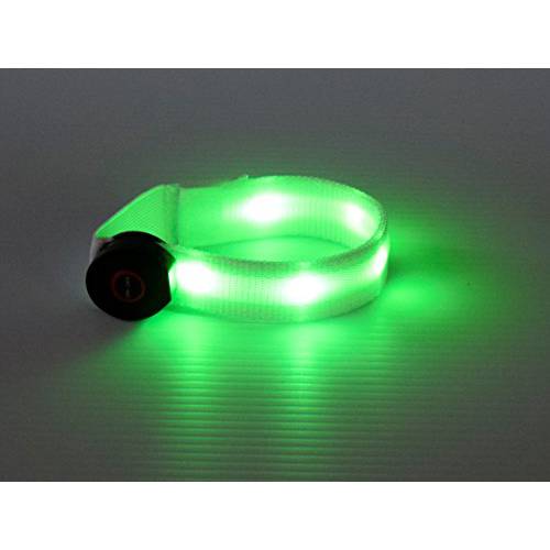 LED Armband - Glow Armband - Light up Running Armband - Glow Safety Armband for Runners, Joggers, Small Dogs Collars (Adjustable Size: 4 to 15)