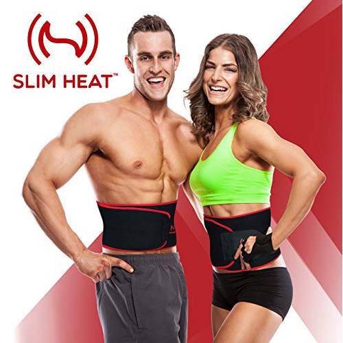 Slim Heat Sweat 허리보호벨트, 웨이트벨트 여성용&  남성용 - Stomach 랩 Sweat 벨트 여성용 - 사우나 벨트 Belly 얇은 허리 헬스트레이너  남성용 - 포함 프리 폰 케이스, Carry 백&  보너스 Course