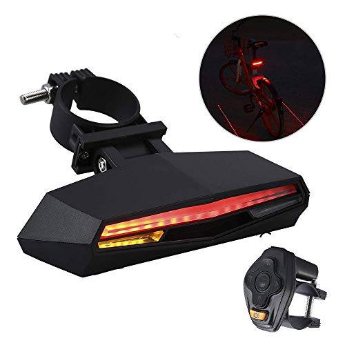 BOBLOV Bike Tail Light, Waterproof Bicycle Turn Signal LED Easy Installation Remote Control Cycling Safety Warning Flashing USB Rechargeable Rear Lamp