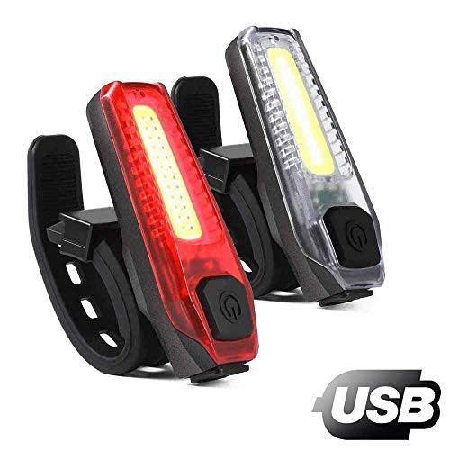 Bike Tail Light, LERMX Two PCS Ultra Bike Taillight USB Rechargeable, Waterproof LED Bicycle Rear Light Fits On Any Road Bikes, Helmets. Easy to Install for Cycling Safety Flashlight