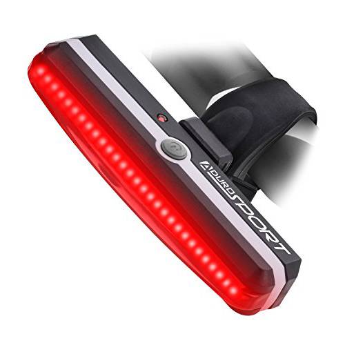 Aduro 스포츠 LED 후방 자전거 라이트 USB 충전식 - 모든 자전거 용 초경량 강력한 안전 미등, 6 가지 라이트 모드 옵션, 원터치 장착 및 분리, IPX4 방수