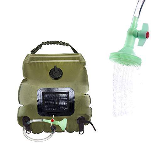 ELECTRFIRE Solar Shower Bag Camp Shower 5 Gallon with Removable Hose and On-Off Switchable Shower Head for Camping Beach Swimming Outdoor Traveling Hiking