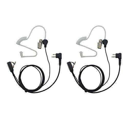 GoodQbuy 2 Pin PTT Mic Covert Acoustic Tube Earpiece Headset for Motorola Two-Way Radio RMM2050 GP300 CP200 PR400 CLS1110 (Pack of 2)