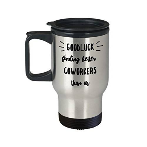 Funny Boss Coworkers Colleague best travel mugs coffee tea cup gifts friend Retirement Goodbye Leaving Farewell For Going Away Thank You chocolate man woman new job (14 oz Goodluck)