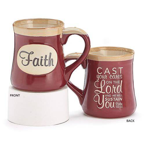 믿음 18oz 커피 / 차 찻잔 시편 55:22