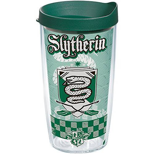 Tervis 1243481 Harry Potter - Slytherin Quidditch Insulated Tumbler with Wrap and Hunter Green Lid 16 oz - Tritan Clear