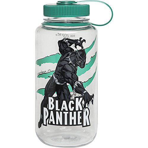 Nalgene Wm 1 Quantity Black Panther Bottle & Lid, Clear, 32 oz