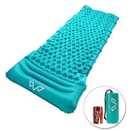 Lightweight Inflatable Sleeping Pad Portable Camping Pad with Built-in Pillow