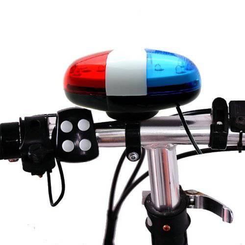 Optimal Shop 6 자전거 자전거 Police LED 라이트+ 4 큰소리 사이렌 사운드 트럼펫 사이클링 혼 벨