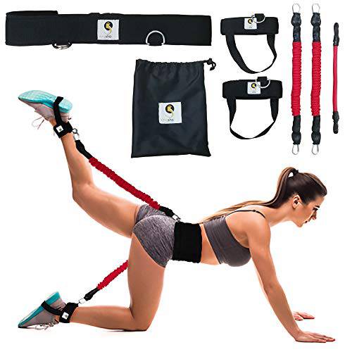 IvivaK Booty Belt Resistant Full Workout Guild with Leg Band Set for Core, Glue and Hip Training Levels Resistance Butt Lifter and Leg Workout | Super Effective Hip & Butt Exercise Bands and Fitness