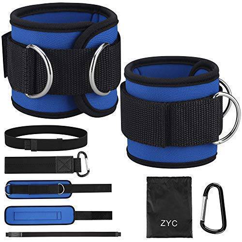 Ankle Straps for Cable Machine and Resistance Band, Adjustable Padded Ankle Cuffs, Gym Exercise Bands Attachment for Weightlifting, Fitness Ankle Strap for Legs, Glute Exercises, Abs etc