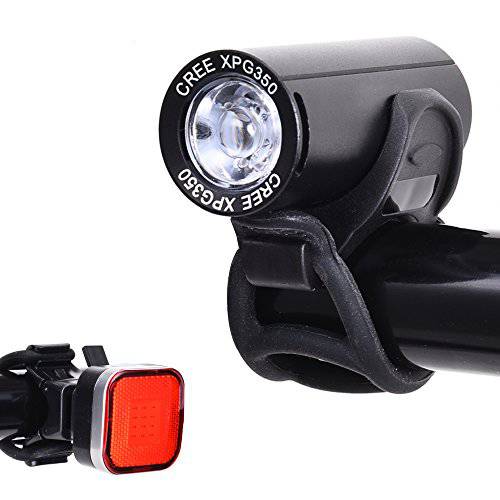 Zure Bright LED Bike Lights, Bicycle Light Front and Back Rear Accessories, USB Rechargeable, Waterproof