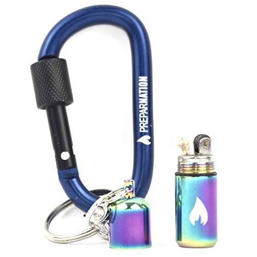 Waterproof Lighter Keychain Refillable Survival Hiking EDC by PreparNation