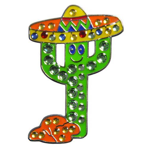 Navika  축제 Cactus Swarovski 크리스탈 볼 마커 모자 클립