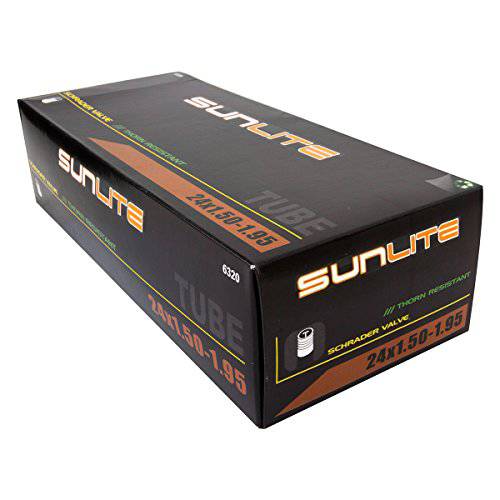 SUNLITE Thorn 방지 슈레이더 밸브 튜브, 24 x 1.50-1.95/ 32mm, 블랙
