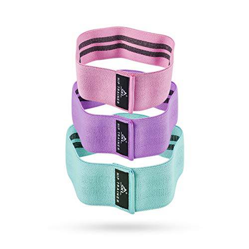 Resistance Hip Band 3 Pack Booty Resistance Glute Bands - Fitness Loop Circle Exercise Legs & Butt - Activate Glutes & Thighs, Soft & Non-Slip Design with Yoga Strap and Carrying Bag