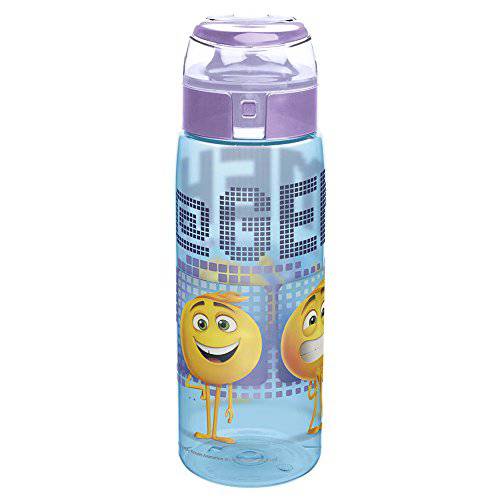 Zak Designs Emoji 영화 Emoticons 리유저블,재사용 와이드 입구 물병, 워터보틀 루프 BPA-Free 25 Ounce