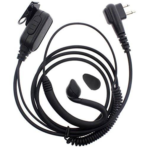 KENMAX G Shape Ear-Hook Ear-Clip Police Headset Earpiece with PTT Microphone for 2 Pin Motorola Radio CLS1110 XTN446 P145 CP040 P50 GP88