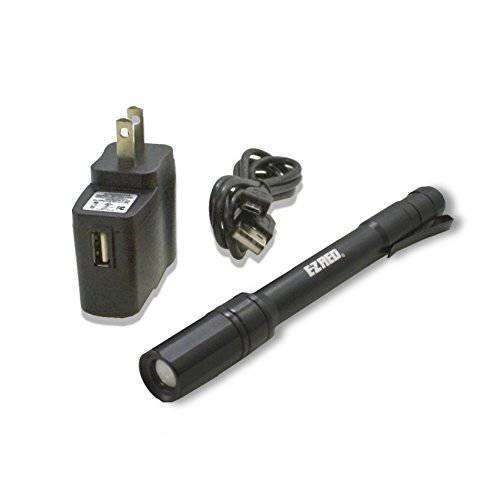EZ 레드 TF120 120 루멘 USB 충전식 포켓 펜 라이트, 블랙