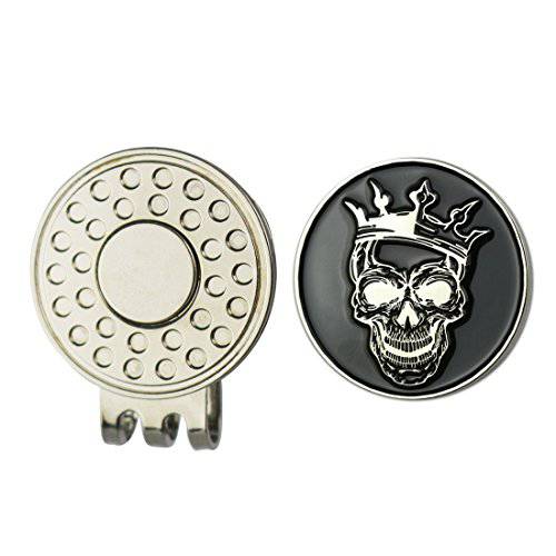 GOLTERS Enamel Skull Ball Marker with Magnetic Golf Hat Clip