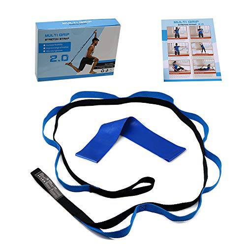 HTTOAR Elastic Band - Leg Stretch Band for Increased Flexibility - Stretching Yoga Band - Sports and Physical Therapy Belt Rehabilitation, Dance and Gymnastics and Exercise Guide