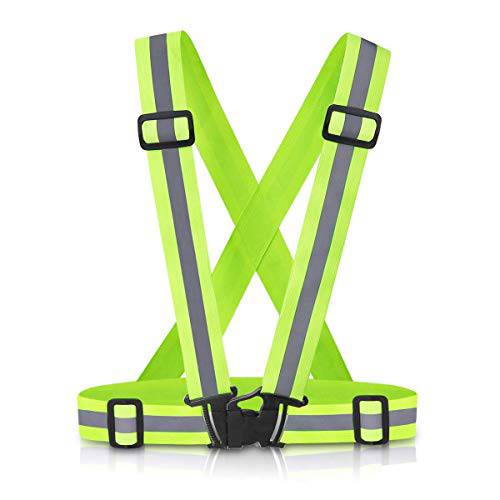 Frelaxy Reflective Vest High Visibility Reflective Bands, Ultralight & Adjustable Running Safty Gear for Night Running, Biking, Jogging, Dog Walking (Men&Women)