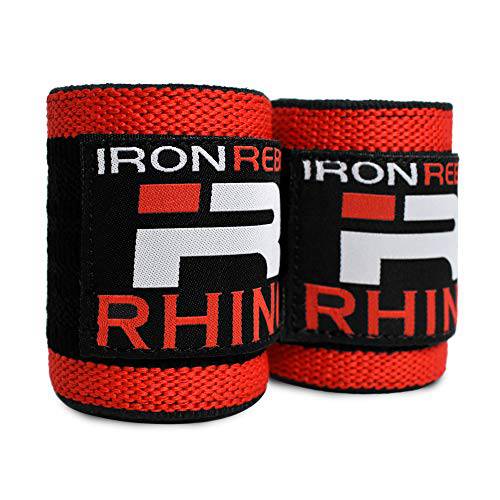 Iron Rebel Rhino Wrist Wraps - Lift Safely and Improve Performance with Wrist Support for Powerlifting, Bodybuilding or Training - for Men and Women (Pair)