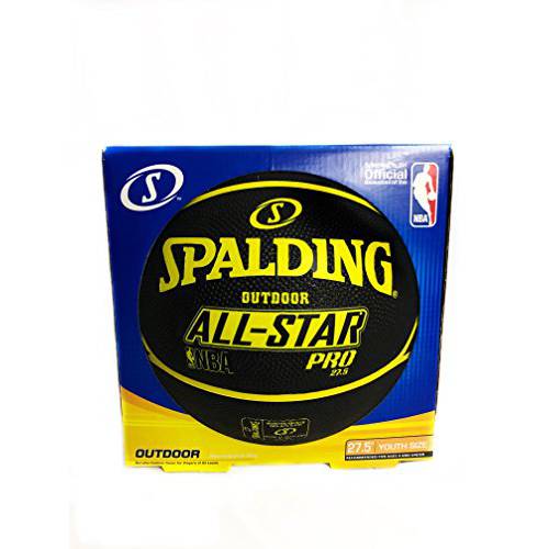 All-Star NBA Pro Spalding Outdoor Basketball Youth Size 27.5 inches for Boy’s & Girls- Durable Cover, Light Weight, Looks Great