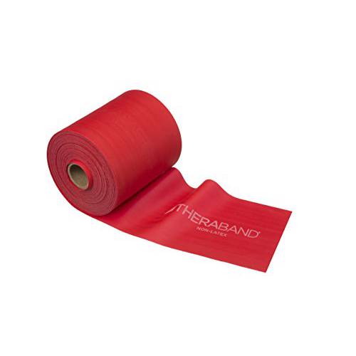 TheraBand Resistance Band 50 Yard Roll, Medium Red Non-Latex Professional Elastic Bands For Upper & Lower Body Exercise, Physical Therapy, Pilates, Rehab, Dispenser Box, Beginner Level 3