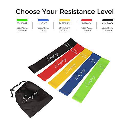 Emopavy Resistance Bands (Set of 5) Exercise Bands for Stretching Physical Therapy and Discs Core Sliders (Set of 2) Dual-Sided Design Work Smoothly on Any Surface Ab Workout Discs