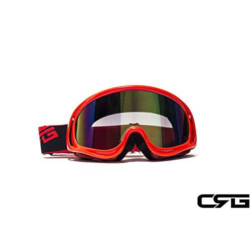 CRG Sports  크로스 ATV 먼지 자전거 Off 로드 레이싱 고글 레드 T815-3-2A T815-3-2A Multi-color 렌즈 레드 프레임