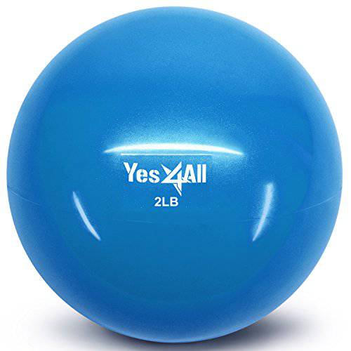 Yes4All Soft Weighted Toning Ball/Medicine Ball ? Multi Color & Weights Available: 2, 4, 6, 8 lbs (Single & Pair)