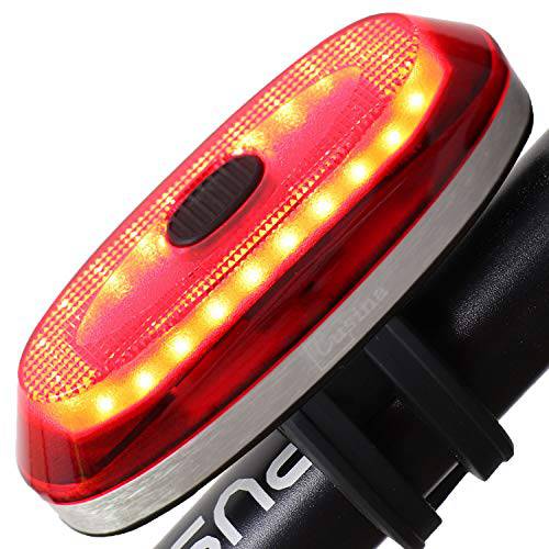 Lusian Rear Bike Light, Ultra Bright Smart Bike Tail Light,USB Rechargeable Bike Tail Light,IP65 Waterproof with Brake Lighting Induction Bicycle Tail Light Fits On Any Road Bikes,Easy to Install