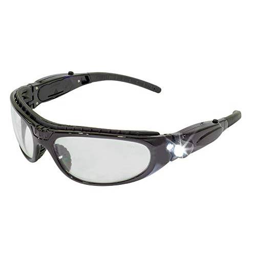 Global Vision  안경 Hi-Beam 보안경, 클리어 렌즈, 광택 블랙 프레임