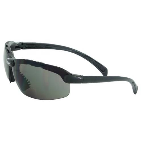 글로벌 비전 안경 C-2 Bifocal 보안경, 스모크 렌즈, 매트 블랙 프레임