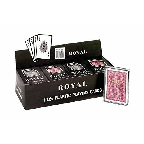 Royal - 100% 플라스틱 포커 사이즈 플레이 카드, 3 1/ 2 x 2 1/ 2, 1 12